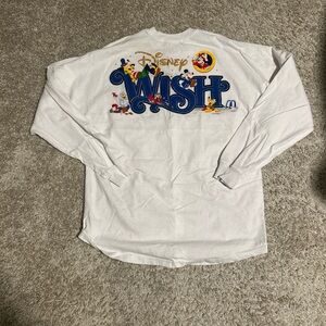 Disney Wish White Long Sleeve Shirt with Blue and Gold Accents